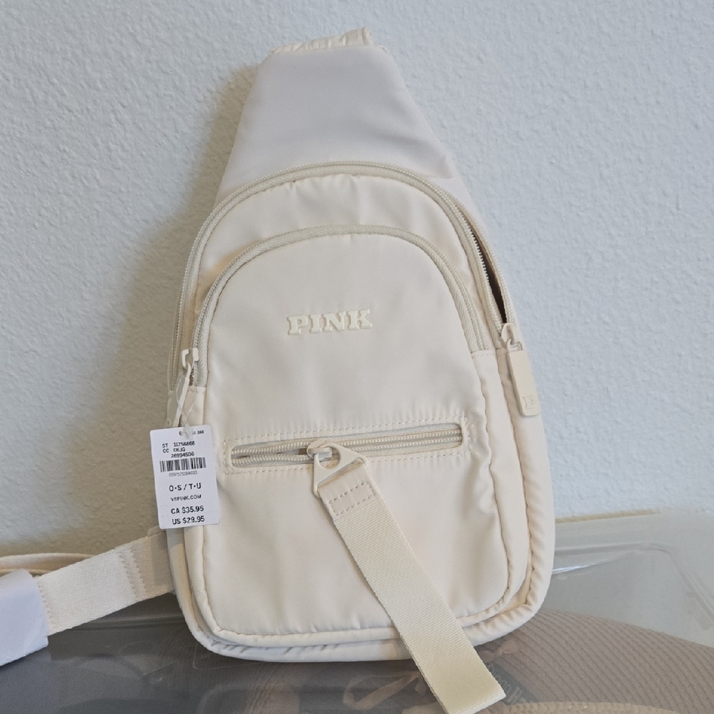 PINK Victoria's Secret Cream Sling Bag - Neutral Crossbody